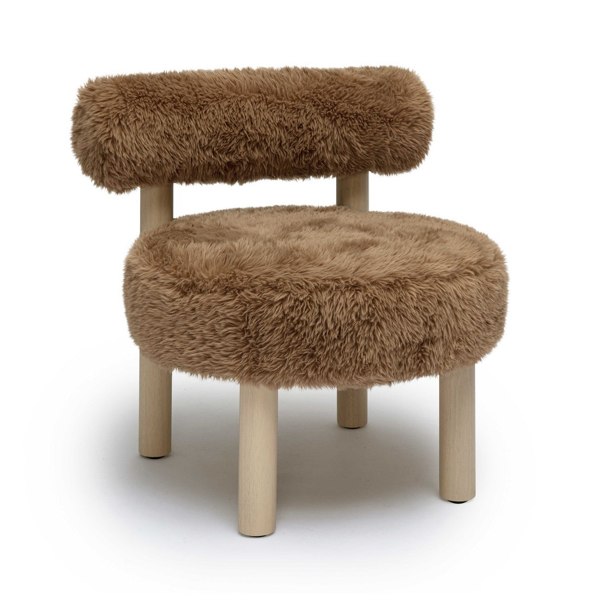 Carmel Dark Taupe Vegan Shearling Accent Chair Model: TOV-S69031