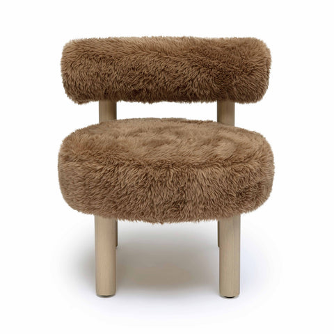 Carmel Dark Taupe Vegan Shearling Accent Chair Model: TOV-S69031
