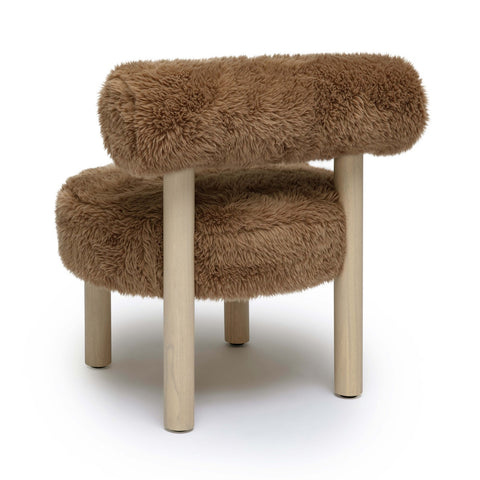 Carmel Dark Taupe Vegan Shearling Accent Chair Model: TOV-S69031