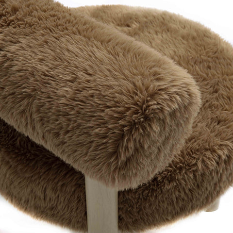 Carmel Dark Taupe Vegan Shearling Accent Chair Model: TOV-S69031
