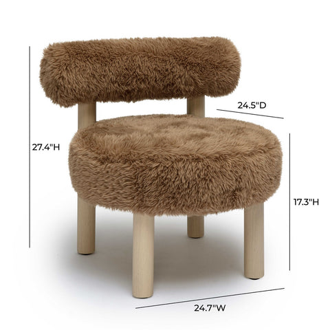 Carmel Dark Taupe Vegan Shearling Accent Chair Model: TOV-S69031
