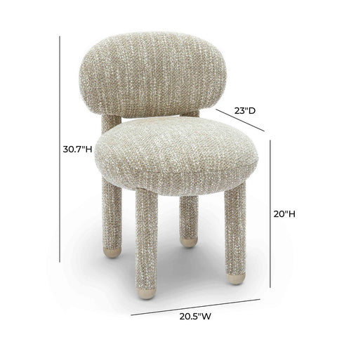 Manu Beige Nubby Performance Fabric Side Chair Model: TOV-S69033