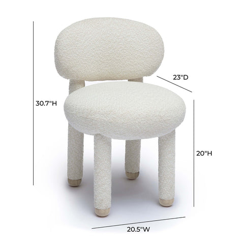 Manu Cream Performance Boucle Side Chair Model: TOV-S69034