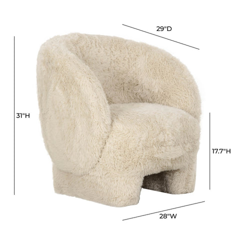 Kiki Natural Vegan Shearling Accent Chair Model: TOV-S69043