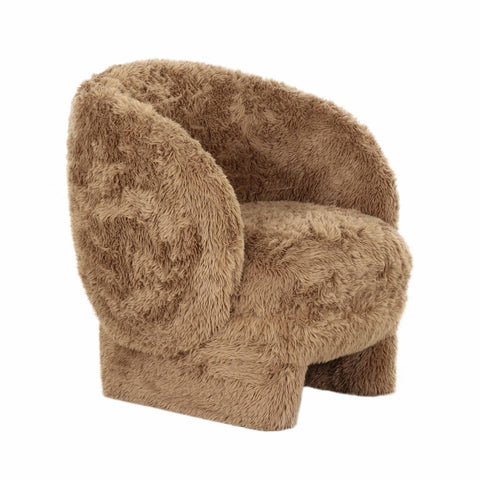 Kiki Dark Taupe Vegan Shearling Accent Chair Model: TOV-S69044