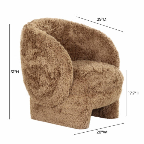 Kiki Dark Taupe Vegan Shearling Accent Chair Model: TOV-S69044