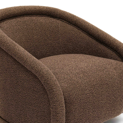 Rory Chocolate Brown Boucle Swivel Chair Model: TOV-S69069