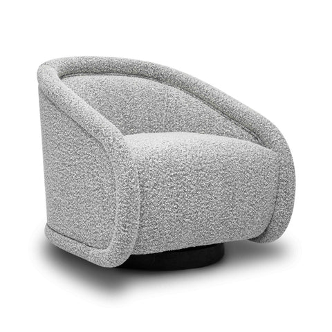 Rory Grey Boucle Swivel Chair Model: TOV-S69070