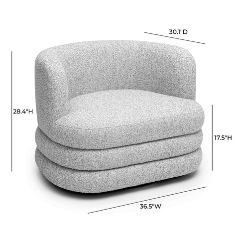 Astor Light Grey Swivel Hotel Lounge Chair Model: TOV-S69074