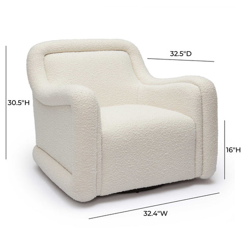 Charli Cream Boucle Swivel Chair Model: TOV-S69188