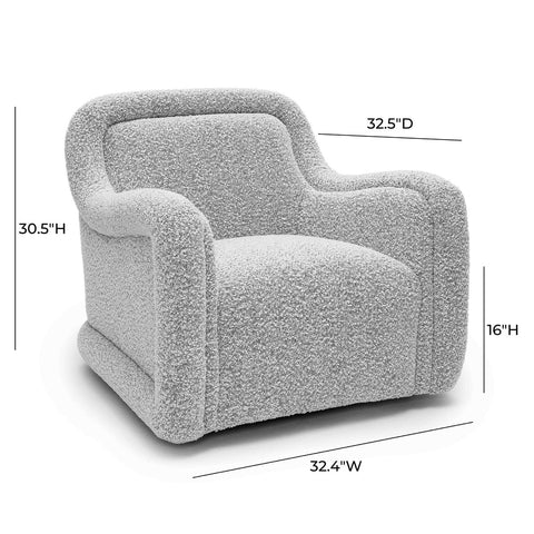 Charli Grey Boucle Swivel Chair Model: TOV-S69189