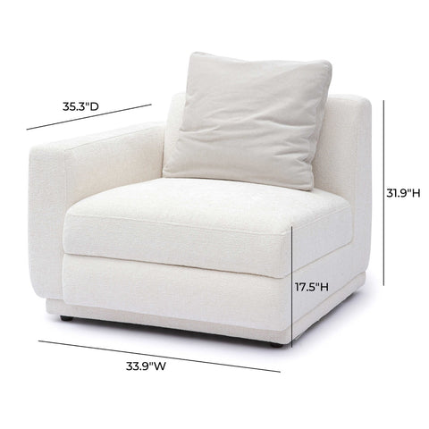 Perry Cream Chenille Modular LAF Corner Chair Model: TOV-S69215
