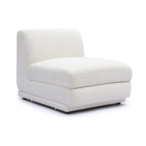 Perry Cream Chenille Modular Armless Chair Model: TOV-S69216