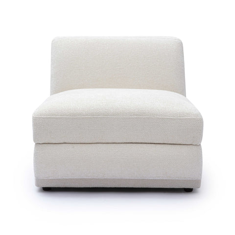 Perry Cream Chenille Modular Armless Chair Model: TOV-S69216