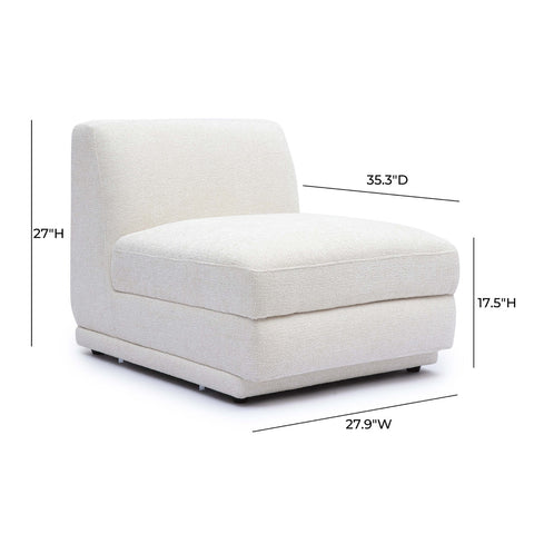 Perry Cream Chenille Modular Armless Chair Model: TOV-S69216