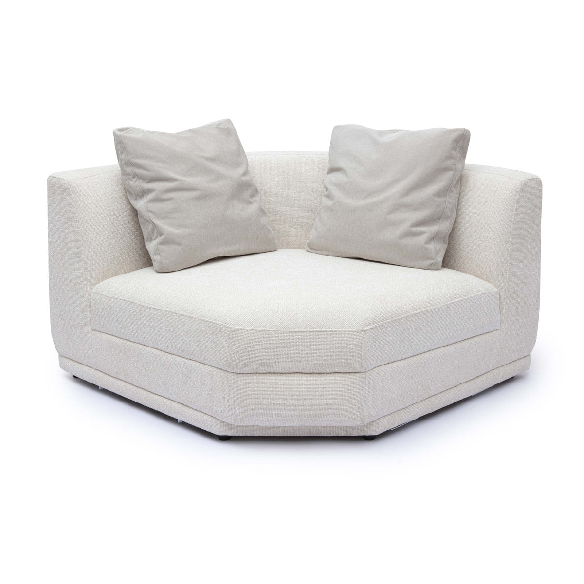 Perry Cream Chenille Modular Wedge Corner Chair Model: TOV-S69217