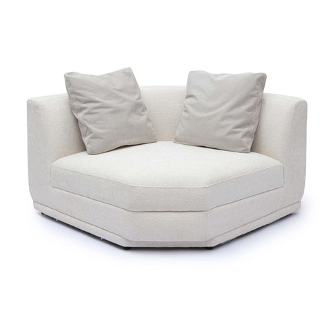 Perry Cream Chenille Modular Wedge Corner Chair Model: TOV-S69217