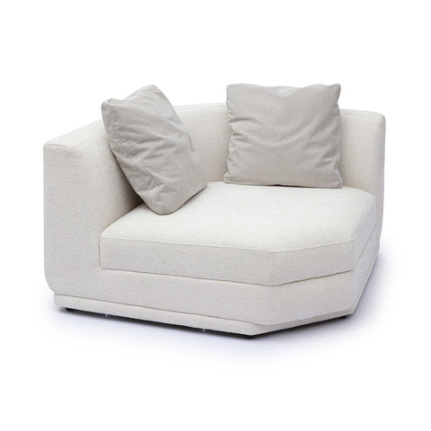 Perry Cream Chenille Modular Wedge Corner Chair Model: TOV-S69217