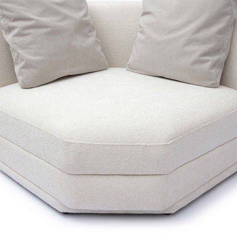 Perry Cream Chenille Modular Wedge Corner Chair Model: TOV-S69217