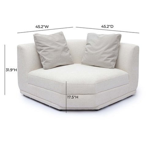 Perry Cream Chenille Modular Wedge Corner Chair Model: TOV-S69217