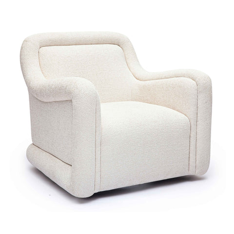 Charli Cream Basketweave Chenille Swivel Chair Model: TOV-S69242