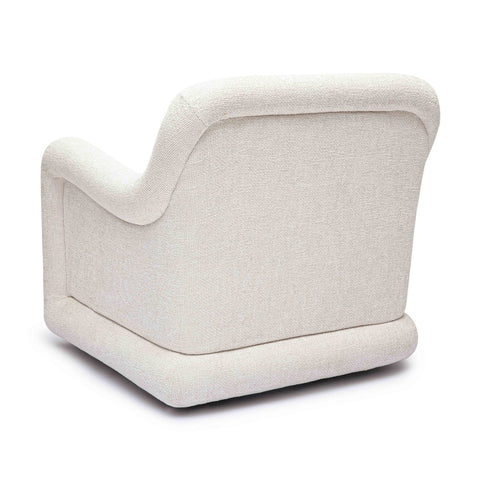 Charli Cream Basketweave Chenille Swivel Chair Model: TOV-S69242
