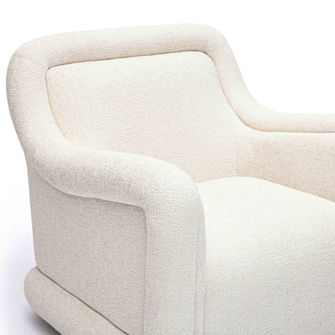 Charli Cream Basketweave Chenille Swivel Chair Model: TOV-S69242