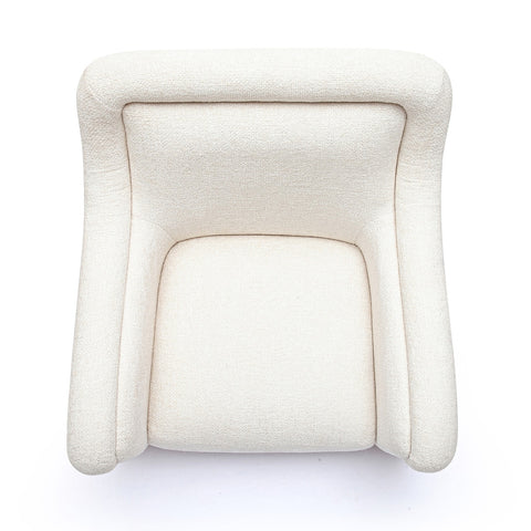 Charli Cream Basketweave Chenille Swivel Chair Model: TOV-S69242