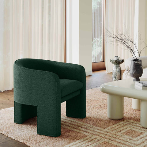 Marla Forest Green Boucle Accent Chair Model: TOV-S69288