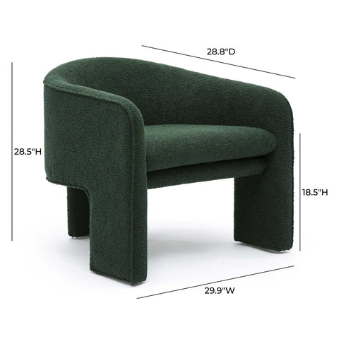 Marla Forest Green Boucle Accent Chair Model: TOV-S69288