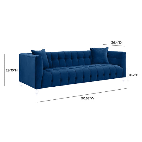 Bea Navy Velvet Sofa Model: TOV-S85