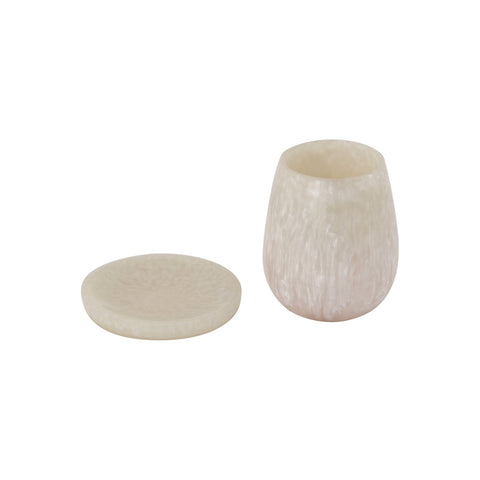 Rounded Tan Swirl Resin Kiddush Cup Model: TOV-T18614