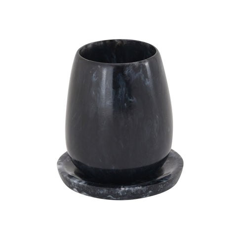 Rounded Black Swirl Resin Kiddush Cup Model: TOV-T18616