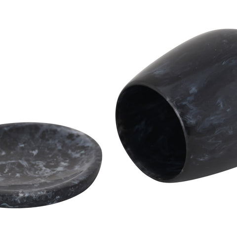 Rounded Black Swirl Resin Kiddush Cup Model: TOV-T18616