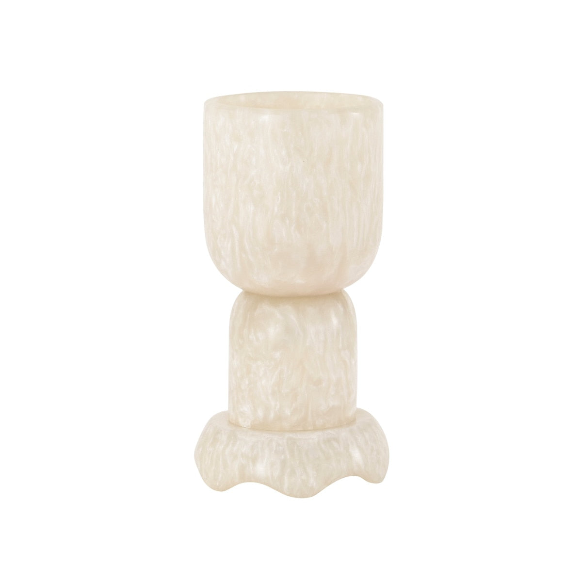 Platform Tan Swirl Resin Kiddush Cup Model: TOV-T18617