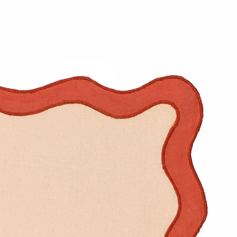 Scalloped Edge Rust and Orange Cotton Placemat - Set of 4 Model: TOV-T18678