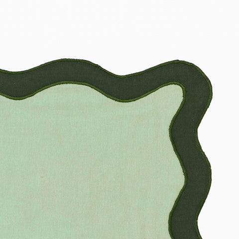 Scalloped Edge Olive Green Cotton Placemat - Set of 4 Model: TOV-T18679