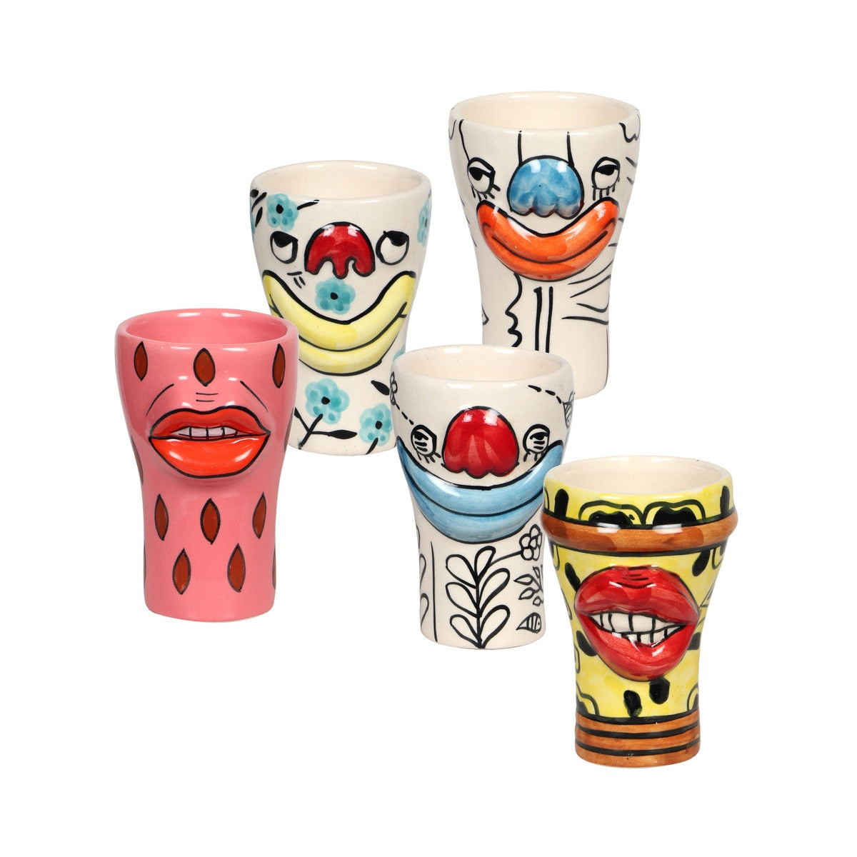 Velma Collection - Set of all 5 Ceramic Glasses Model: TOV-T18766