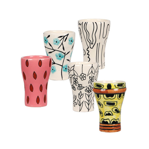 Velma Collection - Set of all 5 Ceramic Glasses Model: TOV-T18766