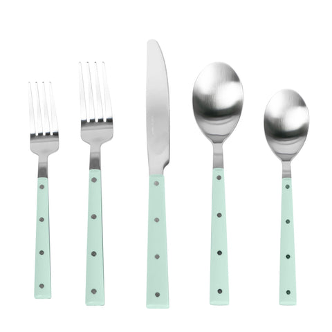 Soline Mint and Stainless Steel Flatware - Set of 5 Pieces Model: TOV-T54289
