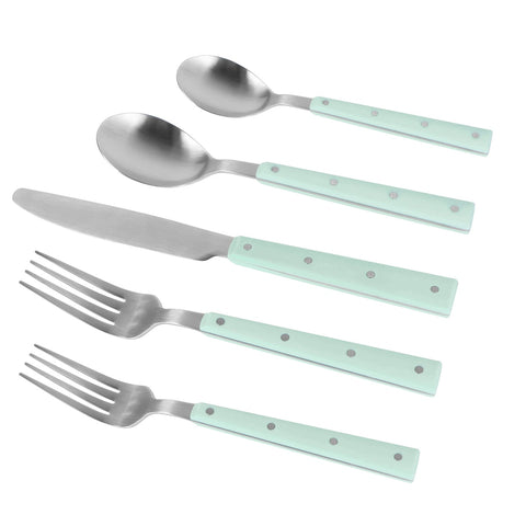 Soline Mint and Stainless Steel Flatware - Set of 5 Pieces Model: TOV-T54289