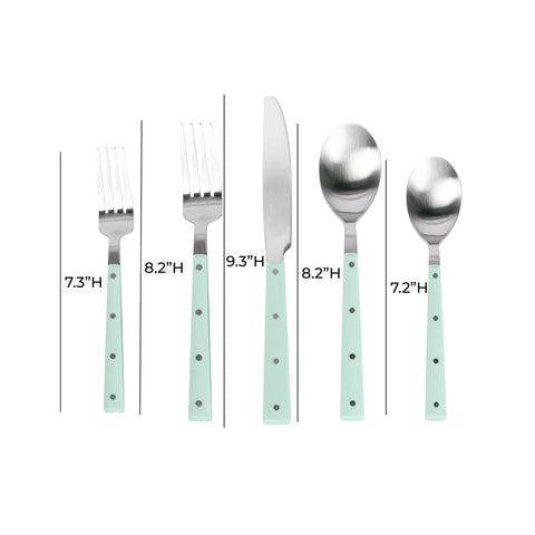 Soline Mint and Stainless Steel Flatware - Set of 5 Pieces Model: TOV-T54289