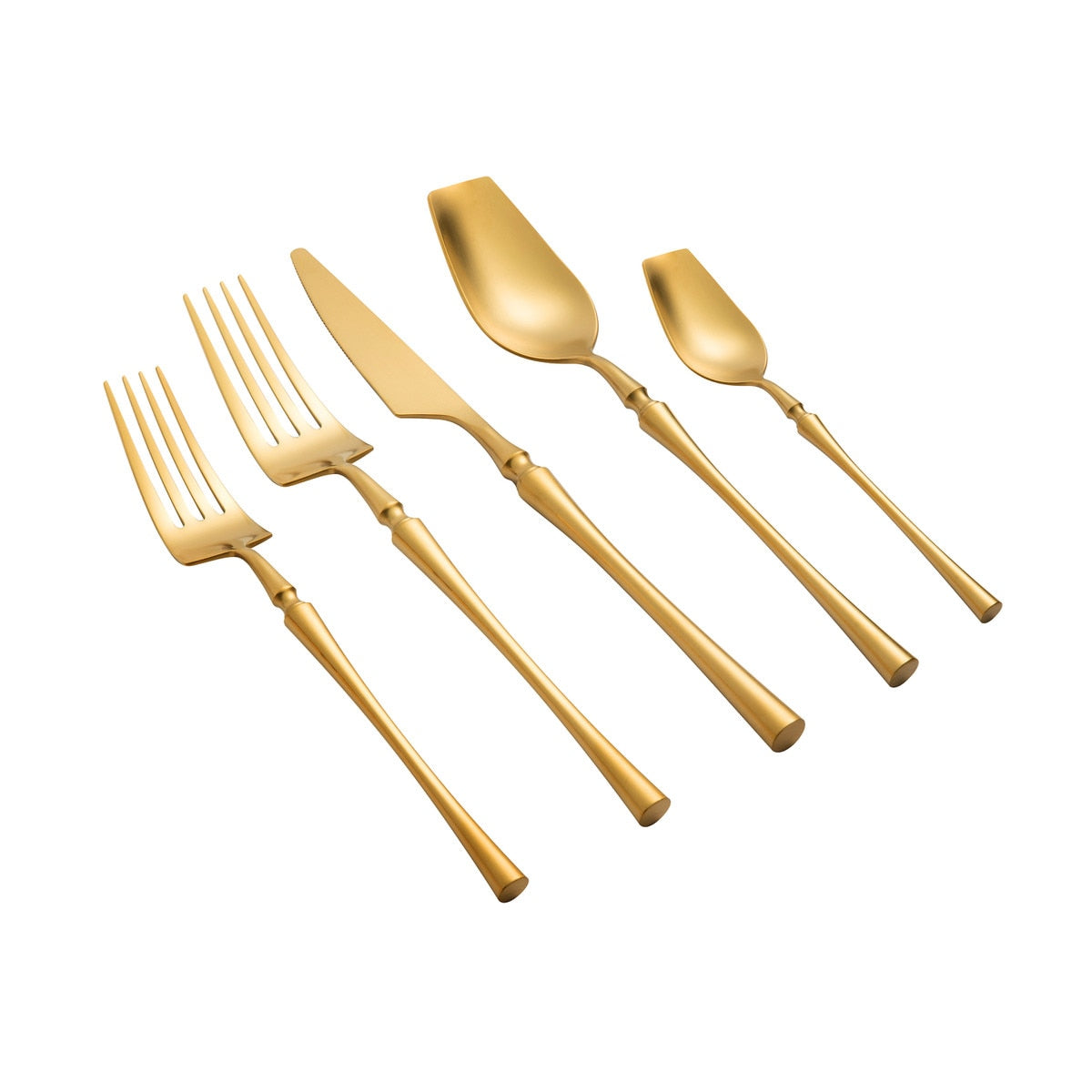 Millie Brushed Gold Stainless Steel Flatware - Set of 20 Pieces Model: TOV-T54291-SET