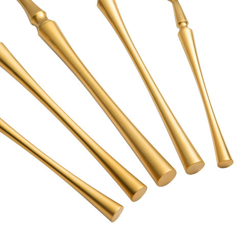 Millie Brushed Gold Stainless Steel Flatware - Set of 20 Pieces Model: TOV-T54291-SET
