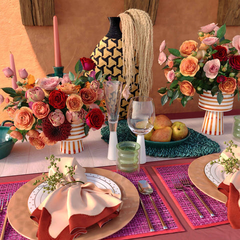 Peele Pink Seagrass Placemat - Set of 4 Model: TOV-T54305