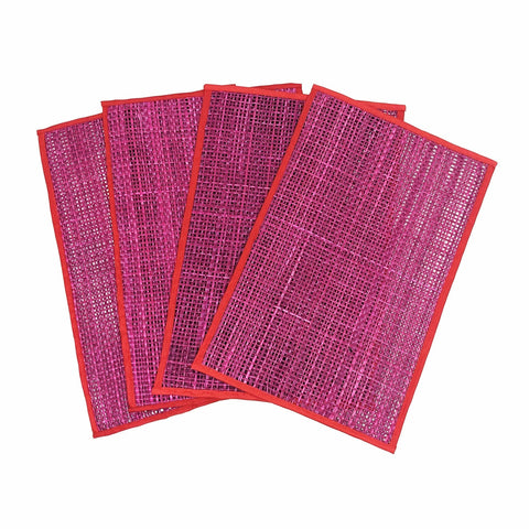 Peele Pink Seagrass Placemat - Set of 4 Model: TOV-T54305