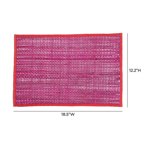 Peele Pink Seagrass Placemat - Set of 4 Model: TOV-T54305
