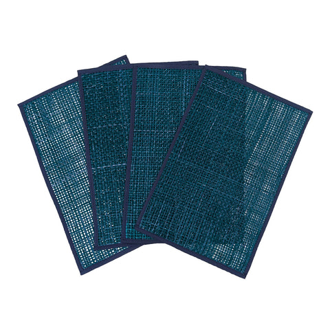 Peele Blue Seagrass Placemat - Set of 4 Model: TOV-T54307