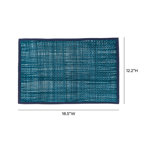 Peele Blue Seagrass Placemat - Set of 4 Model: TOV-T54307