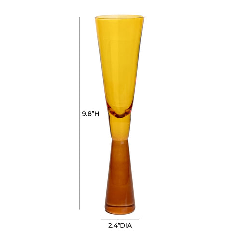 Flute Amber Champagne Glasses - Set of 4 Model: TOV-T68857
